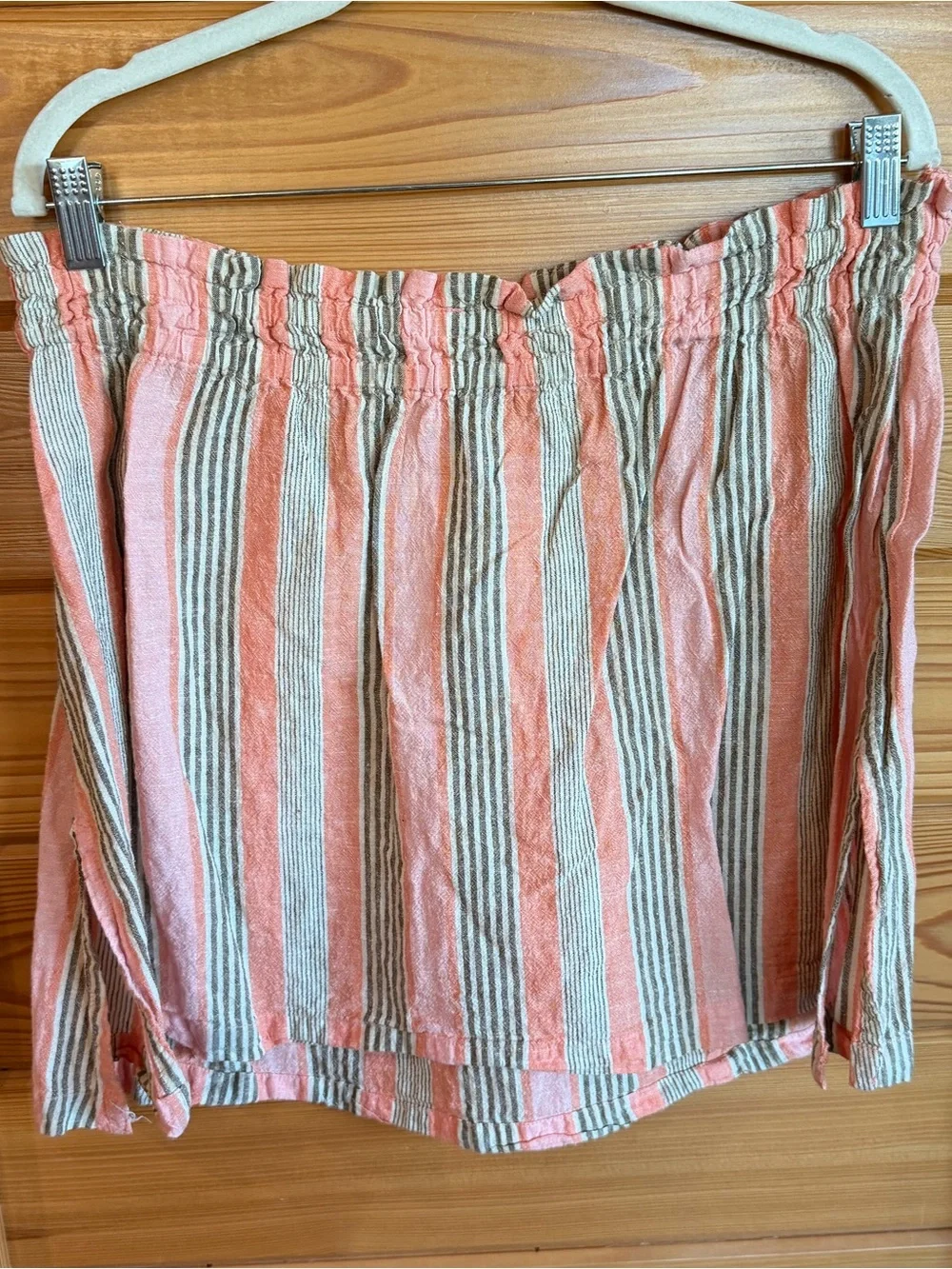 Free People Corfu striped cotton linen set, large, Canyon stripe